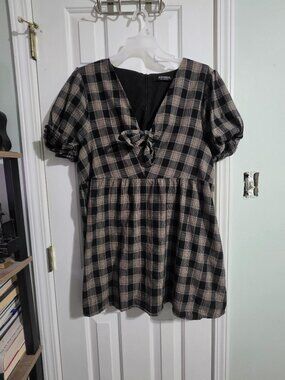 Disturbia Babydoll Plaid Dress
